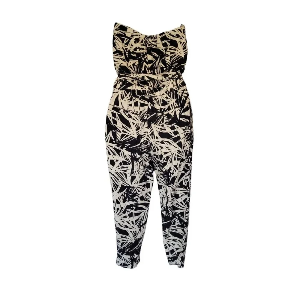 NEW Ann Taylor LOFT Black Linen Sleeveless Tapered Leg Belted Jumpsuit 4 - Picture 5 of 7